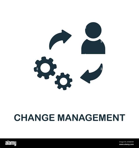 Change Management icon. Monochrome sign from production management ...