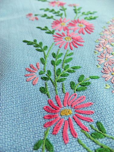 Vintage hand-embroidered table cover | peonyandthistle | Flickr