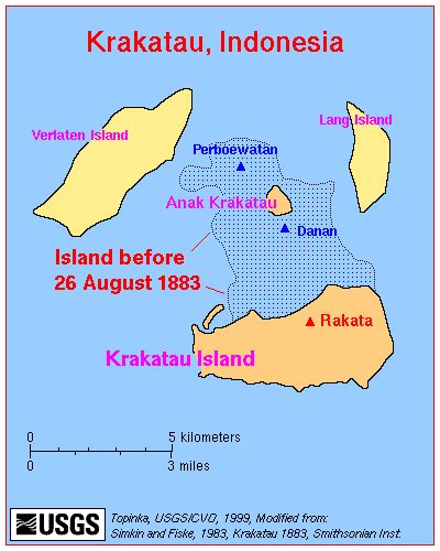 Picture of Mount Krakatoa the Day of the Big Eruption (26 August 1883)