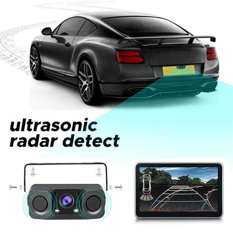 CarThree HD Backup Camera 2 LED Night Vision with 2 Radar Parking Sensor 170 Degree Viewing ...