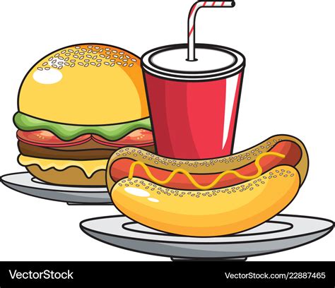 Hot Dog And Hamburger Cartoon Vector Clipart FriendlyStock | peacecommission.kdsg.gov.ng