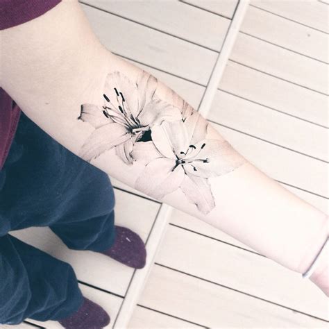 White Lily Flower Tattoo