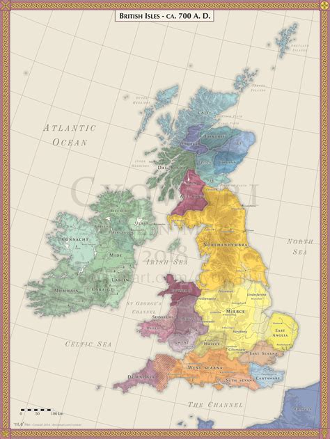 Map of the British Isles around 700 AD : r/europe