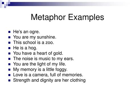 Examples Of Metaphors