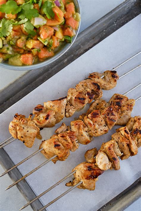 Grilled Citrus Chicken Skewers are made with chicken thighs, soaked in ...