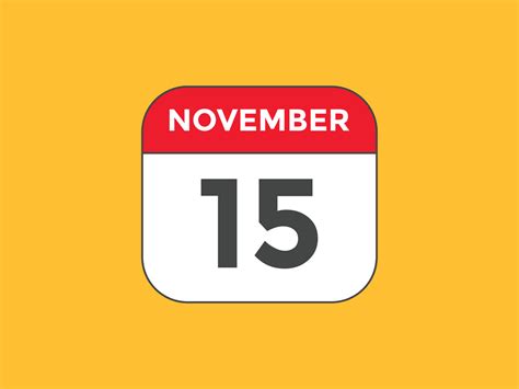 november 15 calendar reminder. 15th november daily calendar icon ...