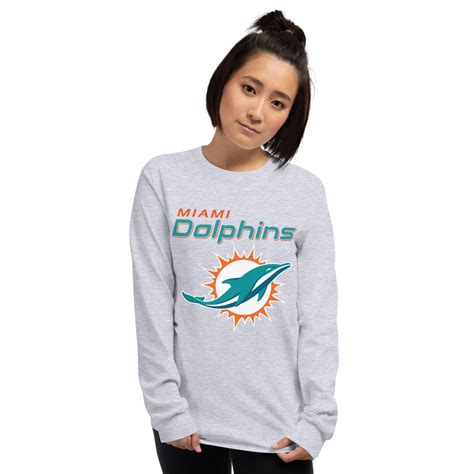 Miami dolphins white long sleeve shirt Wear your Miami | Etsy