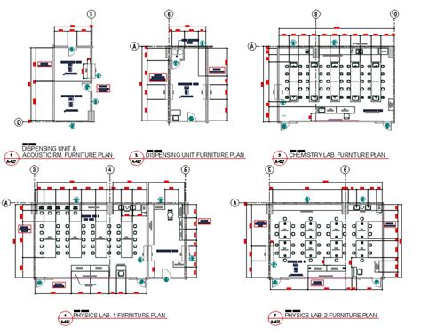 Physics And Chemistry LAB Layout Plan DWG File - Cadbull