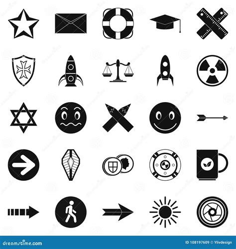 Ideograph Icons Set, Simple Style Stock Vector - Illustration of business, collection: 108197609