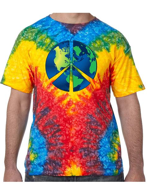 Buy Cool Shirts - Blue Earth Peace Sign Psychedelic Tie Dye Tee Shirt ...