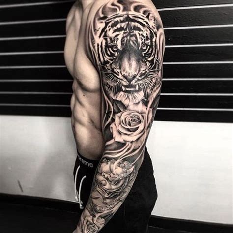 100 Coolest Sleeve Tattoos for Men | Tiger tattoo sleeve, Best sleeve ...