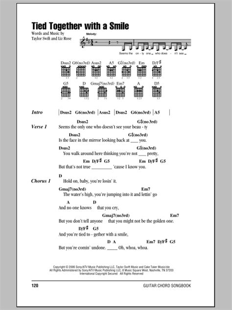 Tied Together With A Smile by Taylor Swift - Guitar Chords/Lyrics ...