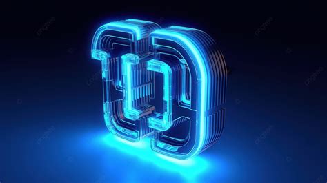 Futuristic Blue Neon Led Digital Font 3d Render Of The Letter I Background, Lettering Alphabet ...