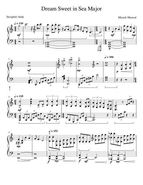 Dream Sweet In Sea Major – Miracle Musical (ミラクルミュージカル) Sheet music for ...