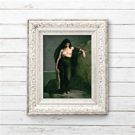 Sappho Auguste Charles Mengin Sensual Nude Greek Mythology Art Print Dark Erotic Victorian ...