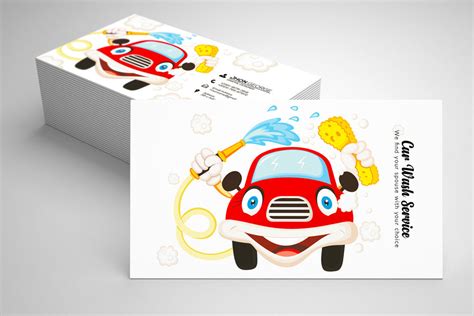 Car Wash Business Card By Designhub | TheHungryJPEG