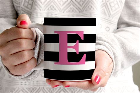 Striped Initial Mug | Personalized coffee mugs, Mugs, Initial coffee mugs