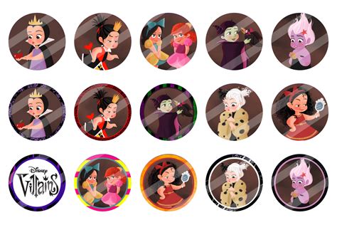 Disney Villains as Child Bottle Cap