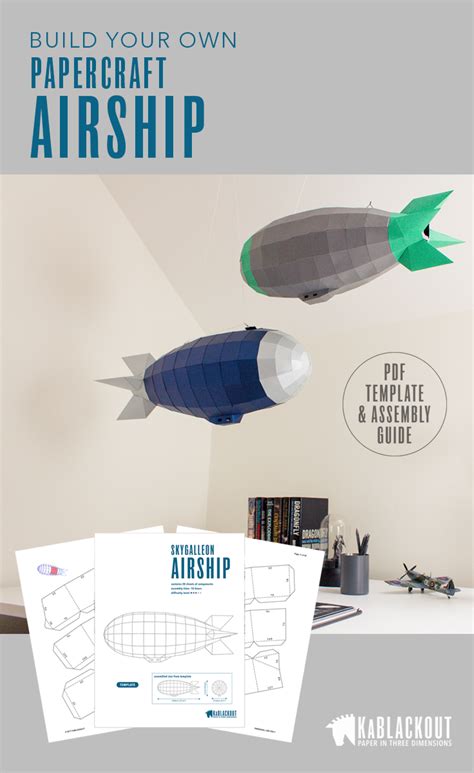 Low Poly Airship Steampunk Airship Airship Papercraft Paper - Etsy UK | Paper models, Paper ...