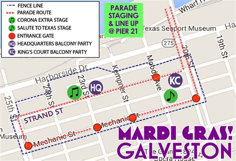 Parade Route 2023-01 - Mardi Gras! Galveston