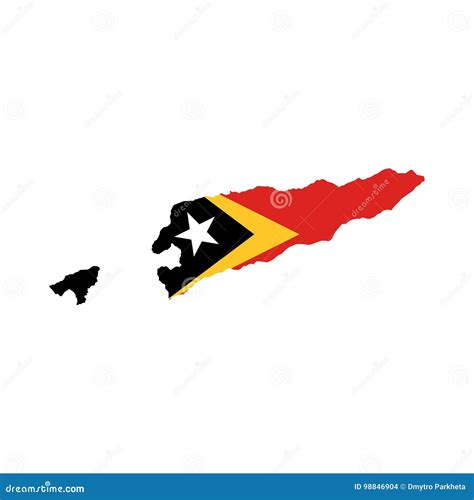 East Timor flag and map stock vector. Illustration of world - 98846904