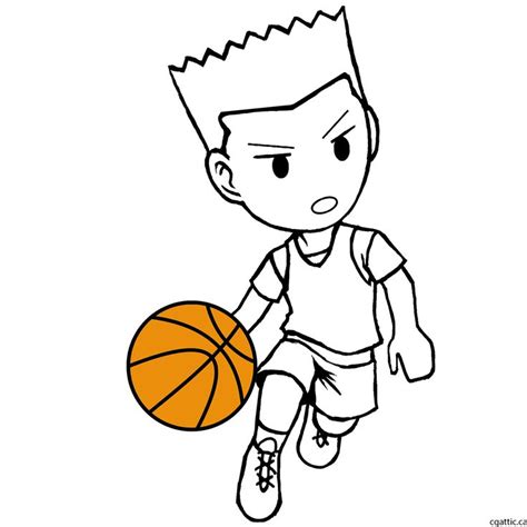 Cartoon Basketball Player Drawing in 4 Steps With Photoshop | Cartoon ...