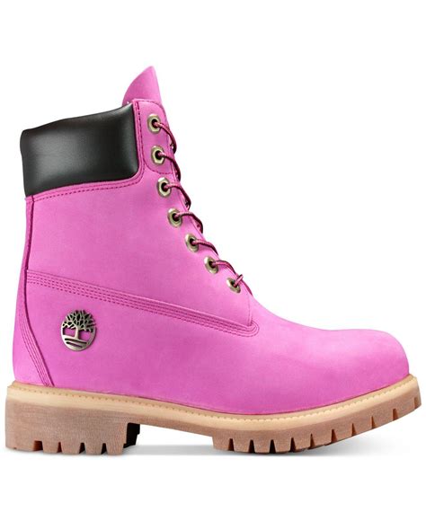 Timberland Leather Men's 6" Premium Mid-high Boots in Pink for Men - Lyst