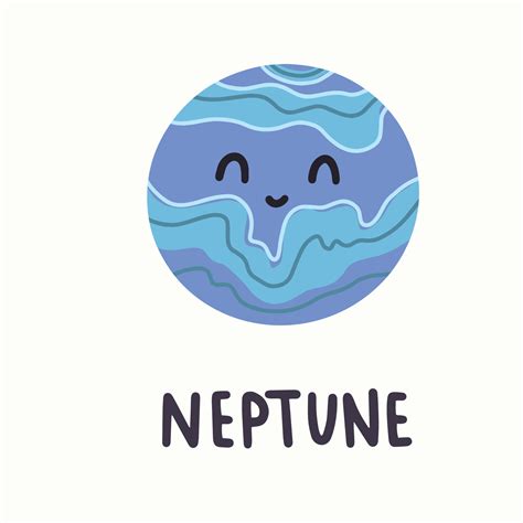 illustration of planet neptune with face in hand draw style 4342583 ...