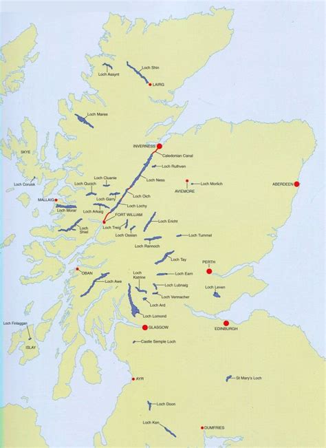 Maps of Lochs in Scotland