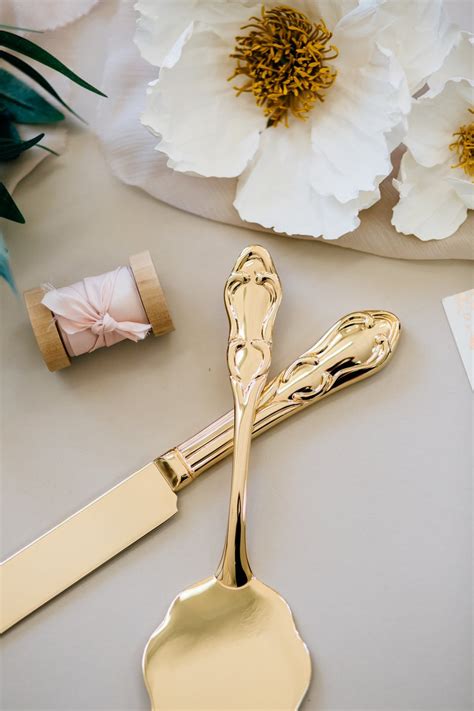 Personalized Gold Wedding Cake Knife and Server Set 2pc - Etsy