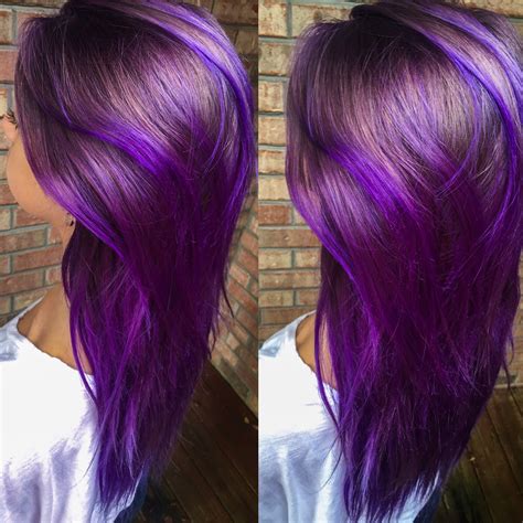 Neon Purple Hair | Purple hair, Short hair styles, Brunette hair color