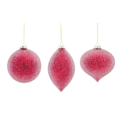 Frosted Red Glass Ornament Set, 4.75" & 6" | Collectible Ornaments ...