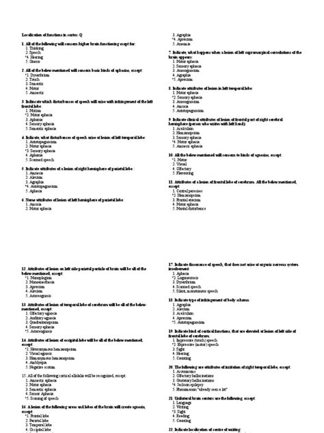 Localization of brain functions and speech disorders | PDF | Parietal Lobe | Cerebral Cortex