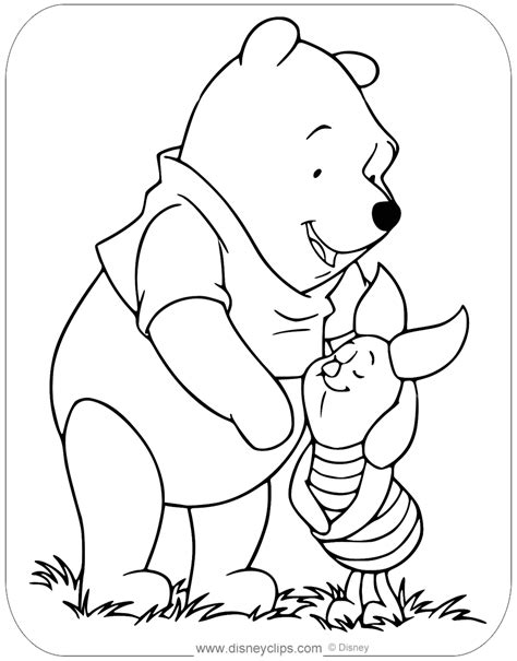 Winnie the Pooh & Piglet Coloring Pages | Disneyclips.com