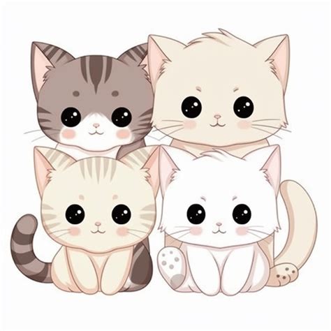 Premium AI Image | A cartoon drawing of three cats