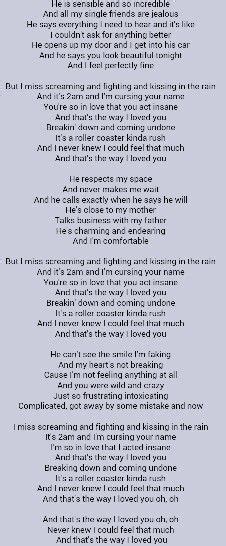 Taylor Swift . The Way I Loved You | Country song lyrics, Song lyric ...