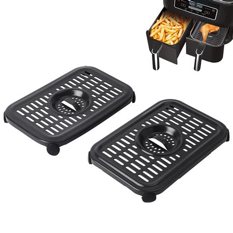 Buy Air Fryer Crisper Plate For Ninja DZ201 Foodi Air Fryer,2 Pcs Replacement Grill Pan for ...