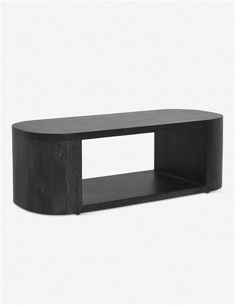 Luna Modern Black Oval Coffee Table