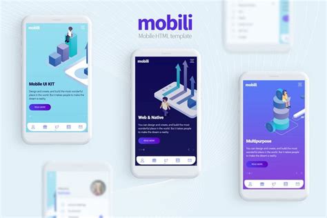 Mobili - HTML Mobile Website Template. Download | Mobile website template, Mobile website design ...