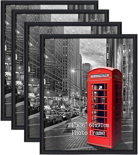 4 Pack 24x36 Frame for Pictures with Plexiglass Front Black Poster ...