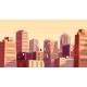 Sunset Over Cartoon City by Krolone | GraphicRiver