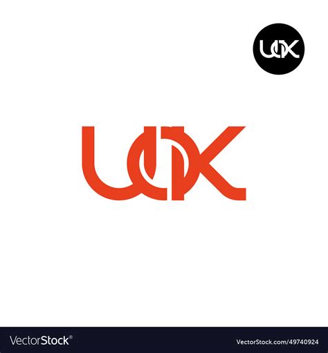 Letter uok monogram logo design Royalty Free Vector Image