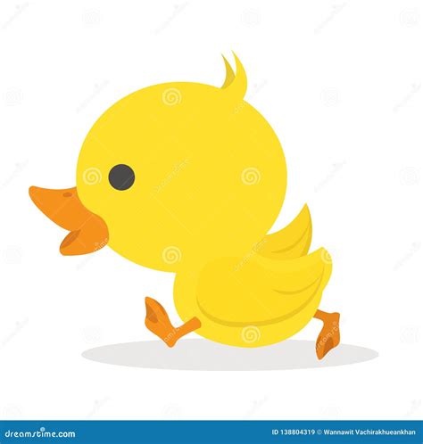 Cute little yellow Duck stock vector. Illustration of cute - 138804319