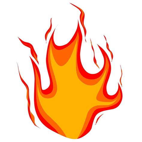 Fiery fire logo vector icon on a white background. The fire is red. Great for hot, fury, fire ...