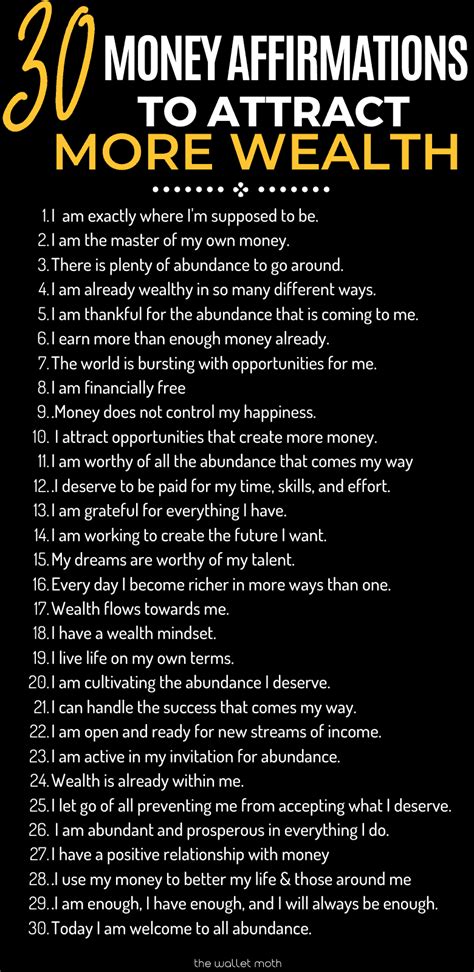 30 Money Affirmations To Attract Wealth And Abundance In Your Life