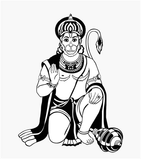 Hanuman Black Png - Hanuman Ji Clipart Png, Transparent Png - kindpng