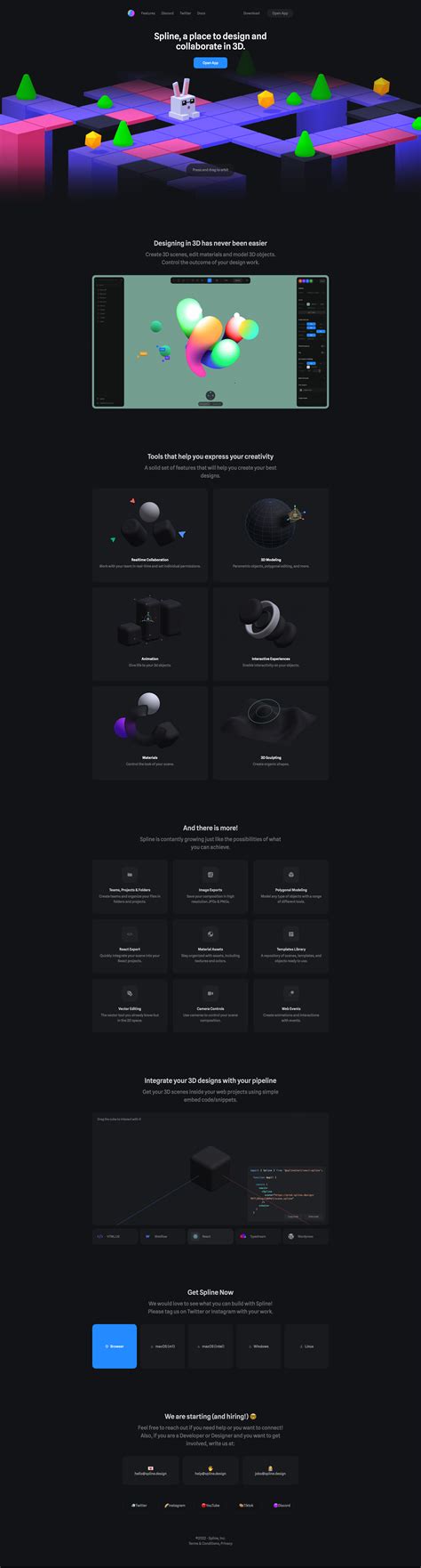 Spline landing page design inspiration - Lapa Ninja