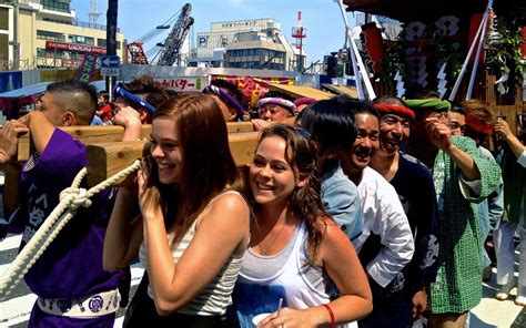 Carrying Shrines at the Yokosuka Mikoshi Parade