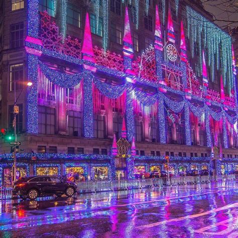 Saks Fifth Avenue Holiday Light Show in its most wonderful time in the rain last night