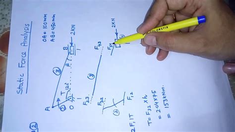 dynamic of machines- slider crank static force analysis - YouTube